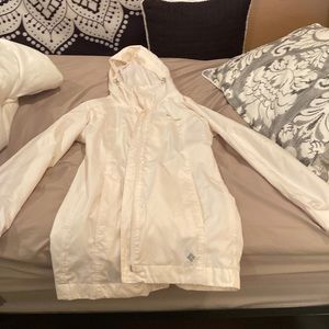 Off white Columbia rain coat